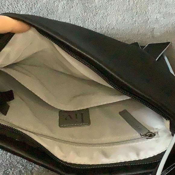 liv. by Olivia + Joy black leather crossbody with baby blue trim - Picture 10 of 12